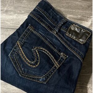 Silver Jeans Camden Rose Bell Bottom Low Rise Dark Wash Jeans SZ 31x31 (33x31)